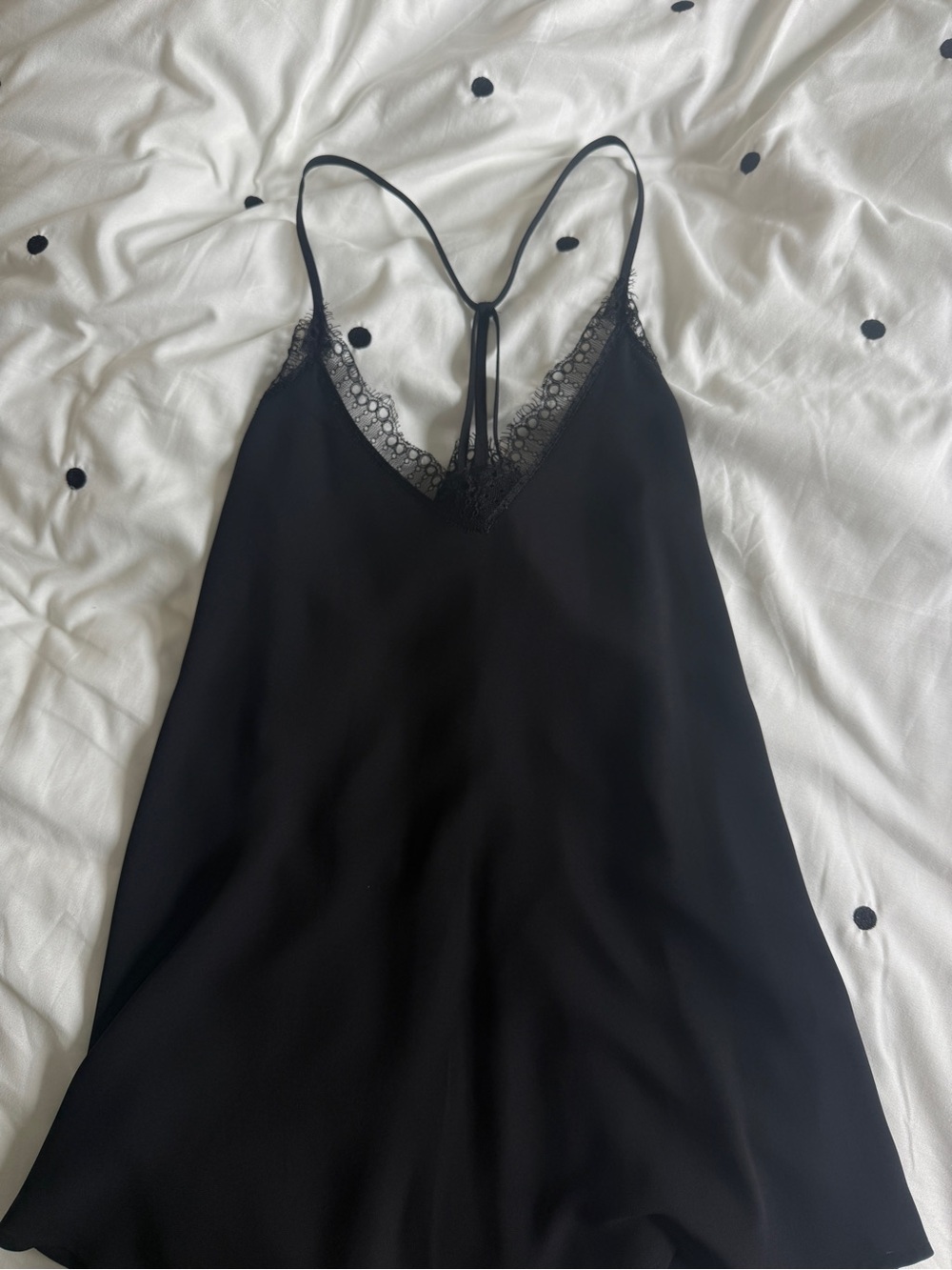 Black Lace-Trim Loft Top
